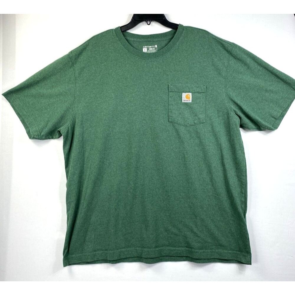 Carhartt Mens Crew Neck Green Loose Fit Short Sleeve T-Shirt Sz XL Extra Large